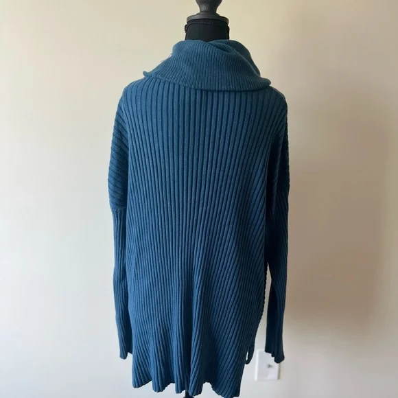 Chico's Blue Cowl Neck Sweater Size 3 - Picture 2 of 3